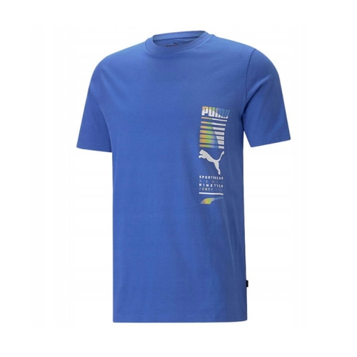 PUMA Koszulka Męska T-SHIRT Graphics 67447792 Niebieska