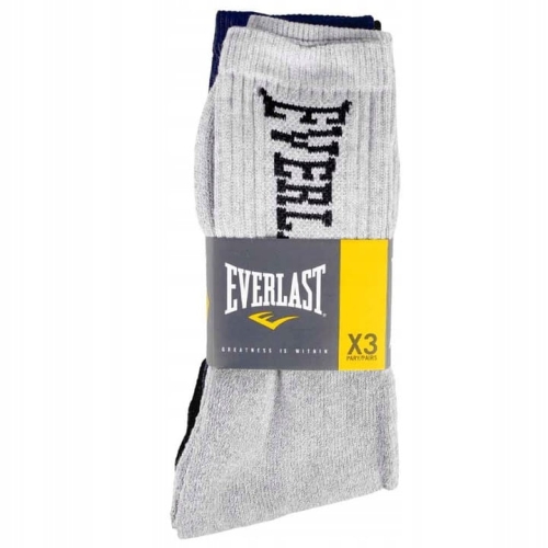 EVERLAST Skarpety Długie 3P SZ/GR/CZA Multikolor