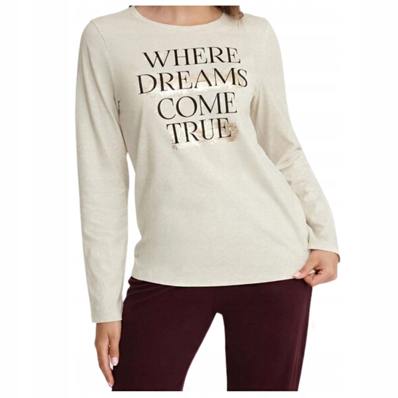 Piżama damska z napisem Where Dreams Come True