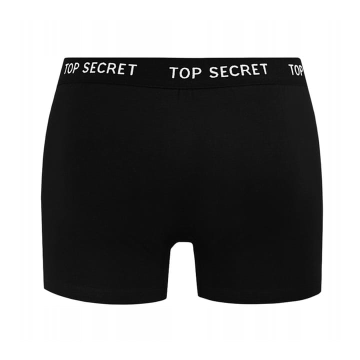 Tył bokserek TOP SECRET w jednolitym czarnym kolorze, widok całości