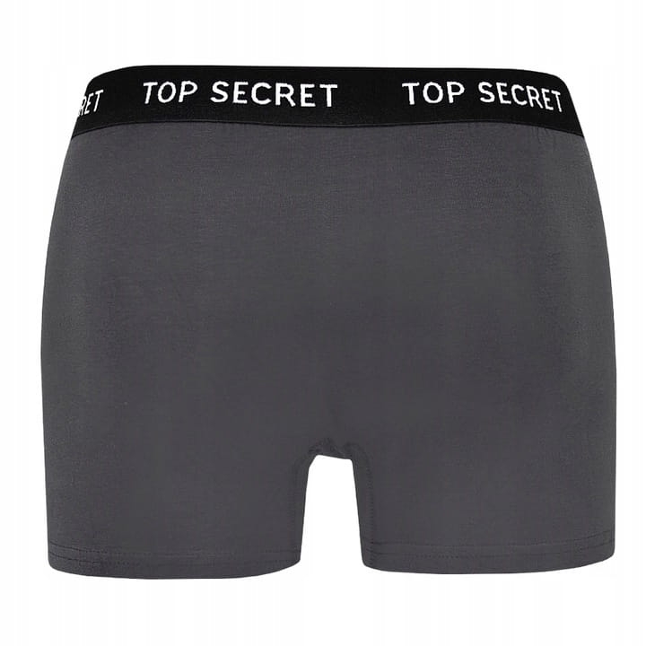 Bokserki Top Secret w kolorze czarnym, widok z góry podkreślający krój i pas.