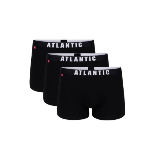 Atlantic Bokserki Męskie 3 pary Czarne