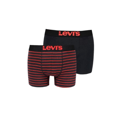LEVI'S Bokserki Męskie Czarny Czerwony Paski 2 sztuki