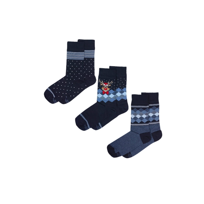 Skarpety świąteczne Cornette – komplet trzech par z reniferami.