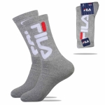 Fila Skarpety Męskie Długie 2 sztuki Logo Szary