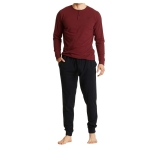 Atlantic Piżama Męska Bawełniana Bordowa Ciemna NMP360-03