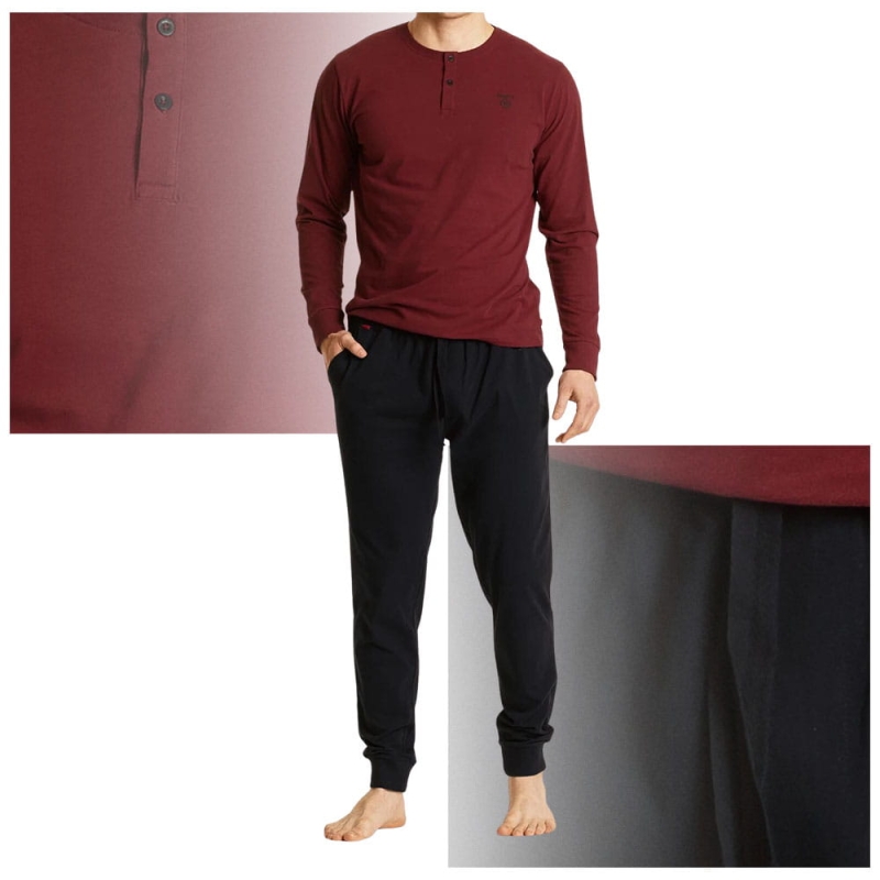 Atlantic 100% cotton men’s pyjamas – klasyczny fason, widok boczny