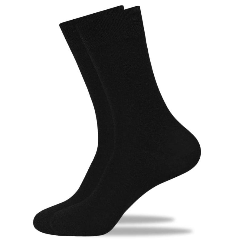 Pojedyncza para skarpet garniturowych ICLO SK522 w kolorze czarnym, widok z boku.