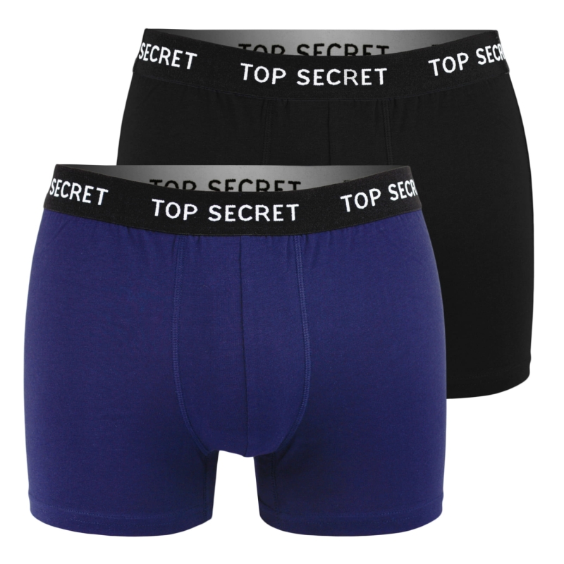 Bokserki TOP SECRET w niebieskim kolorze z elastycznym pasem.