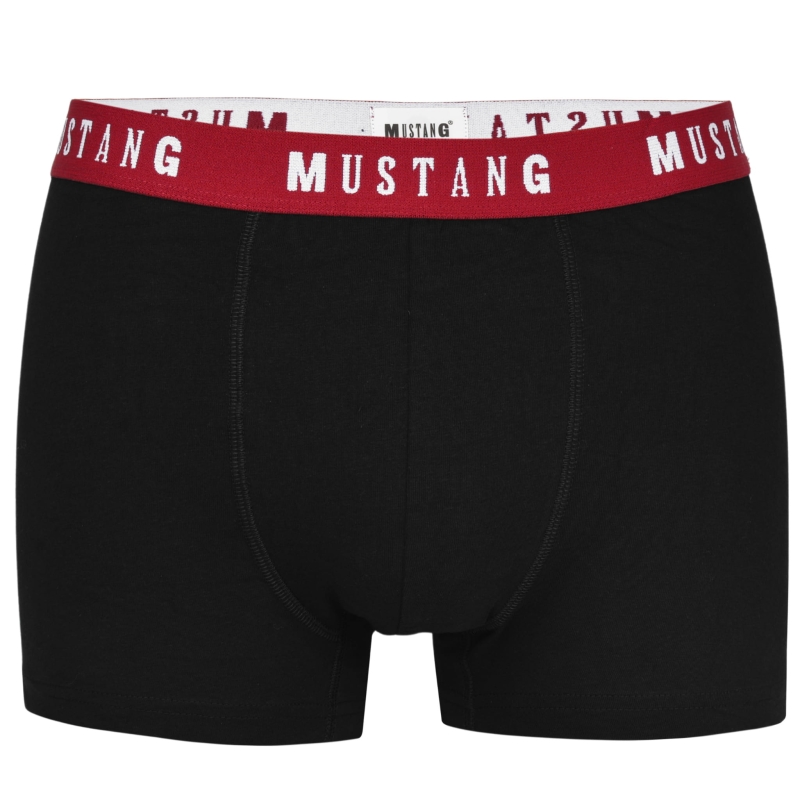 Czarne bokserki Mustang z czerwoną gumą