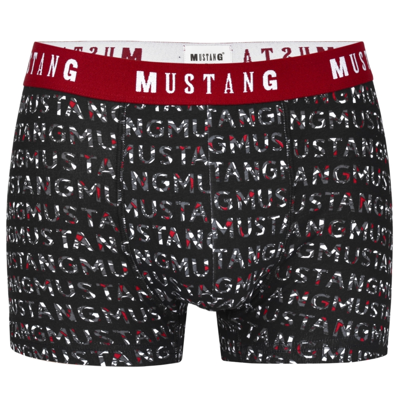Bokserki Mustang z nadrukiem i czerwoną gumą