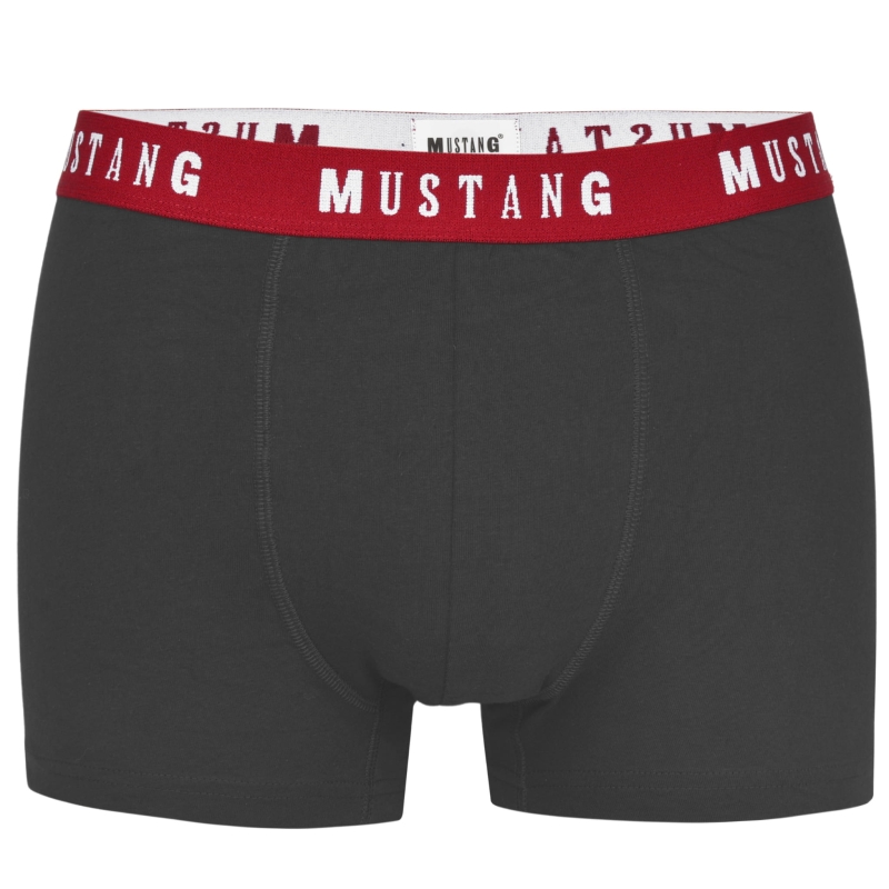 Grafitowe bokserki Mustang z czerwoną gumą