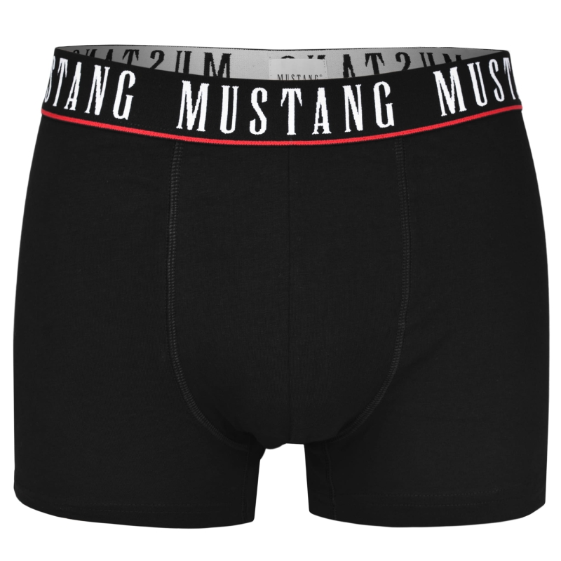 Czarne bokserki Mustang z gumą i czerwonym akcentem