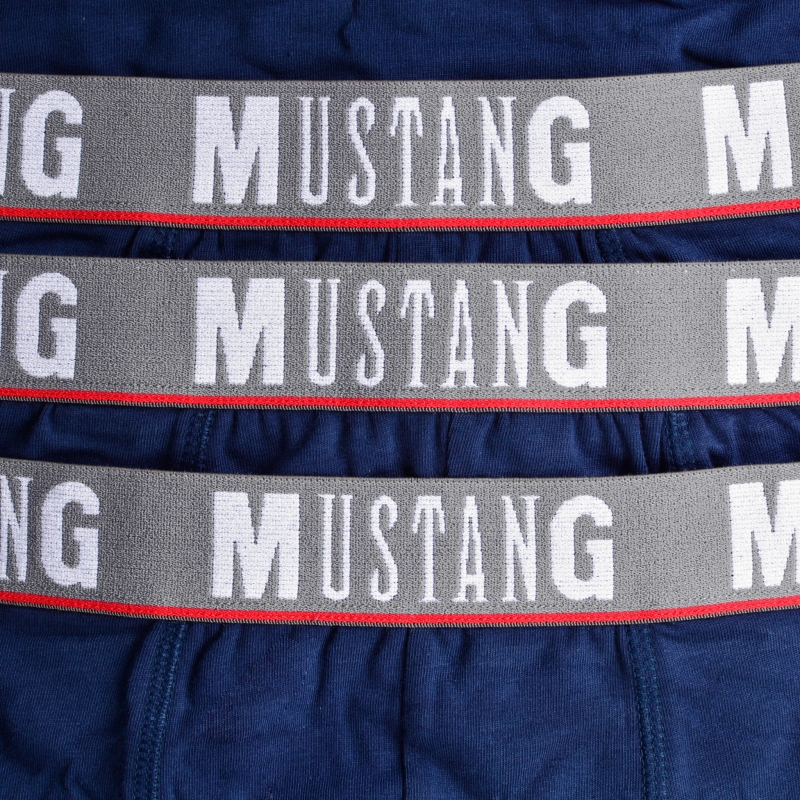 Elastyczna guma i miękka bawełna w bokserskach Mustang.