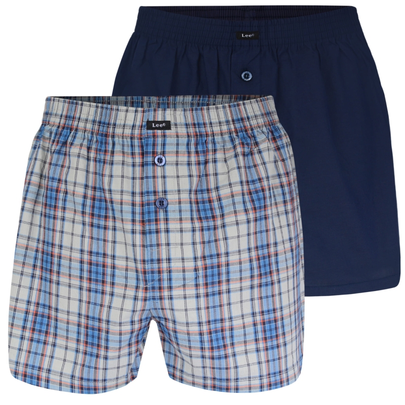 Bokserki Lee 2-pak: granatowe i w kratę