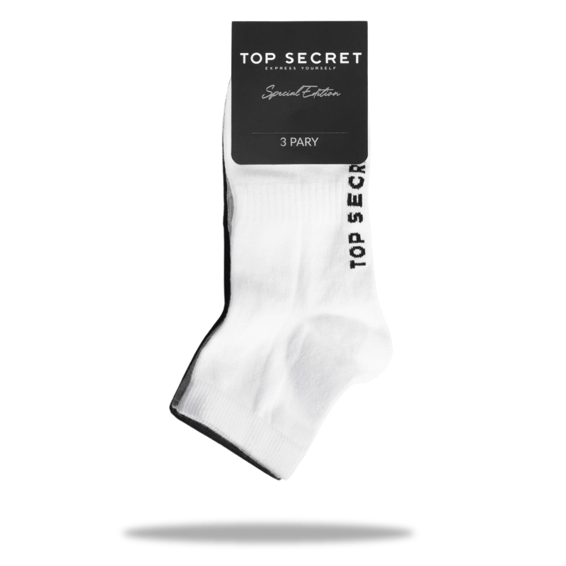 Skarpety męskie Top Secret – komplet 3 par, fason zakostki.