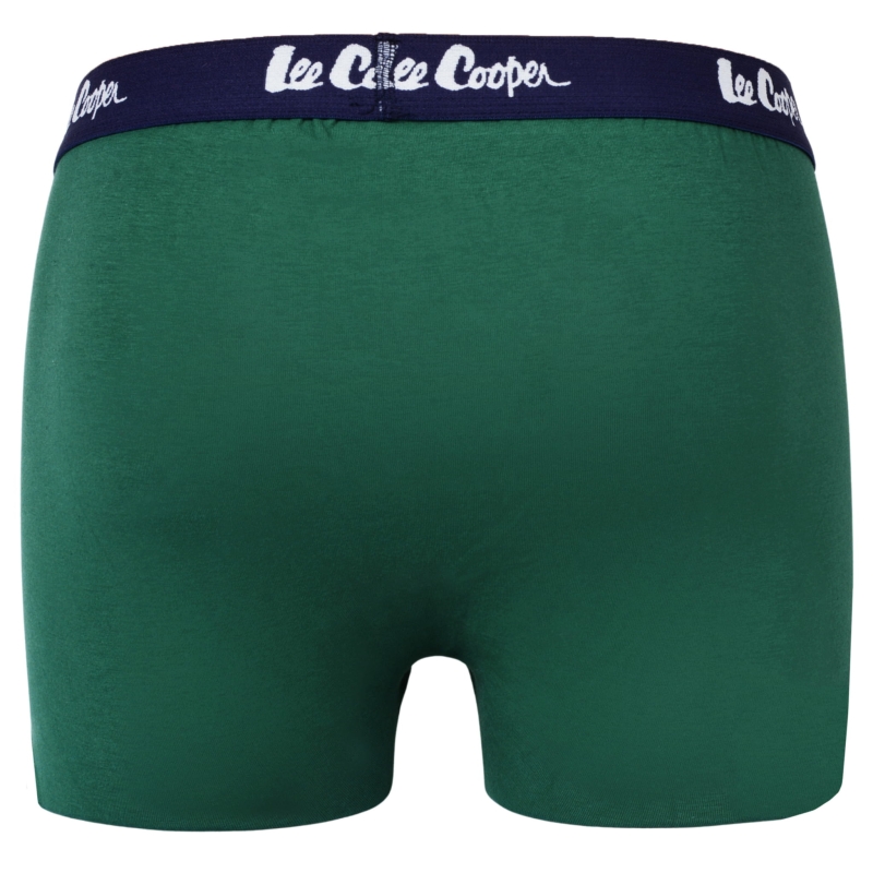 Pojedyncza bokserka męska Lee Cooper w kolorze zielonym z elastyczną gumą z logo.