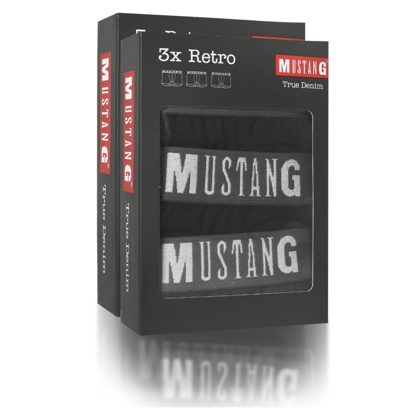 Opakowanie 3 bokserek Mustang True Denim – czarne