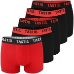 TASTIQ PREMIUM Bokserki Męskie Bawełna Czerwone Czarne 5 Sztuk