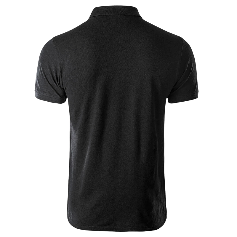 Czarna koszulka polo HI-TEC męska – T-shirt bawełniany, packshot produktowy