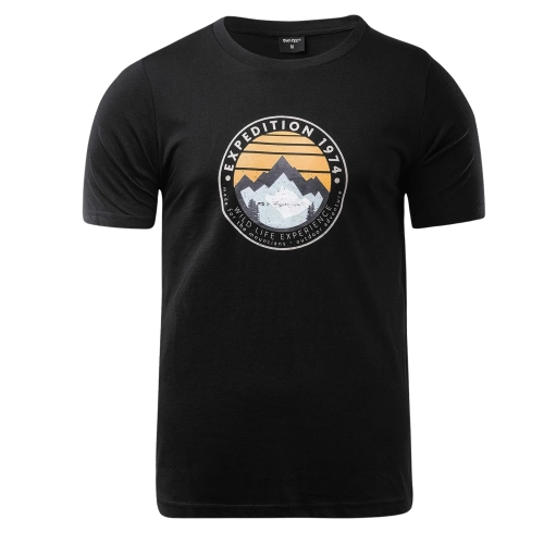 HI-TEC Koszulka Męska T-shirt Bawełniana ZORGE Czarna