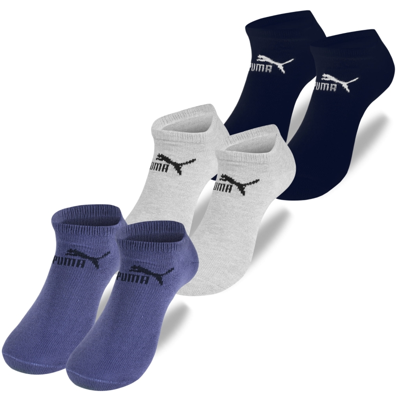 Skarpety męskie Puma stopki sneaker bawełniane w kolorze niebieskim, zestaw 3 pary.