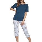 CORNETTE Piżama Damska Krzyżowany Tył Morski Kolor 448/230 Alice