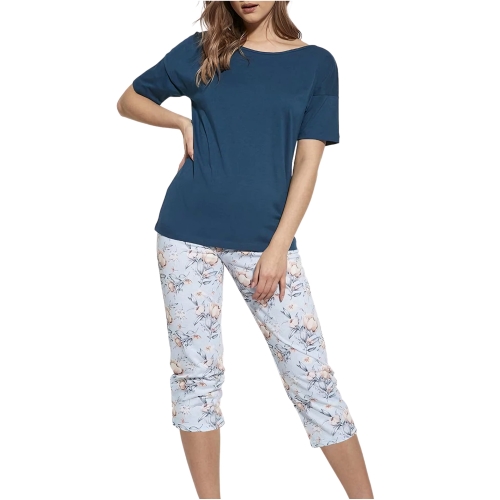 CORNETTE Piżama Damska Krzyżowany Tył Morski Kolor 448/230 Alice