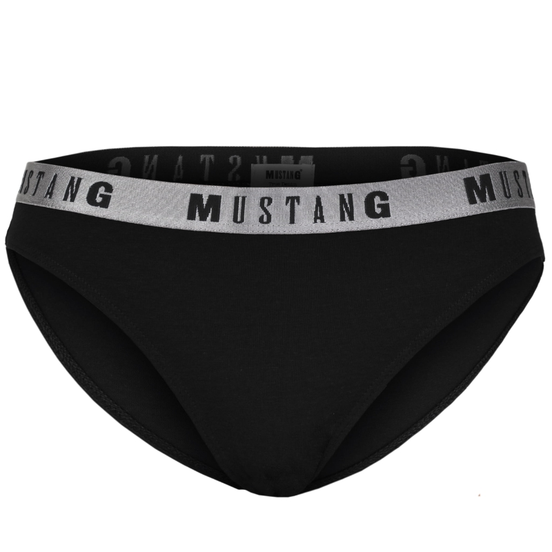 Czarne figi Mustang z szarym elastycznym pasem