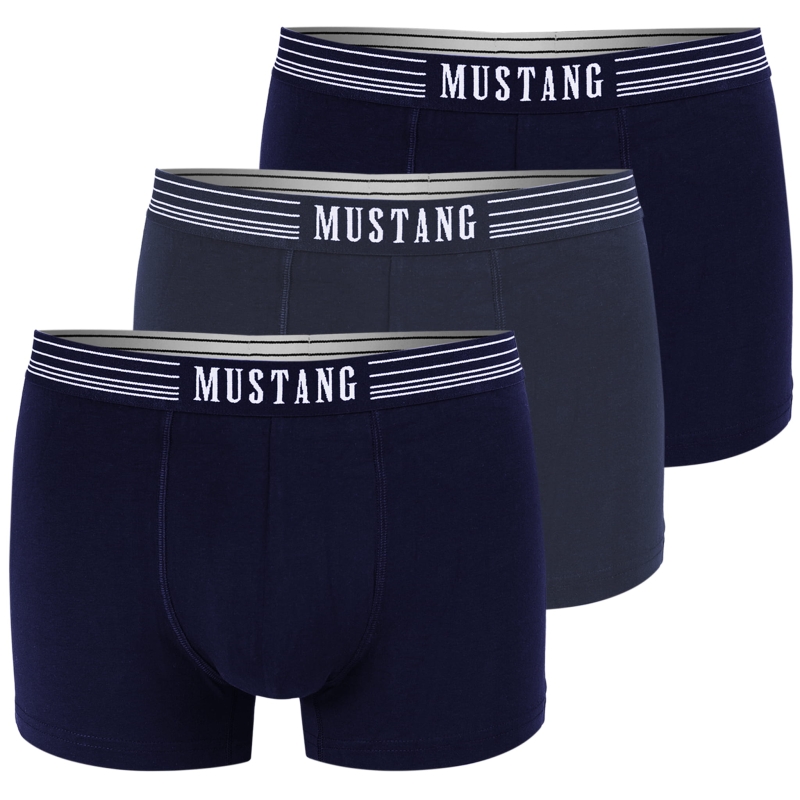Bokserki Mustang 3-pak granatowe z logo na gumie