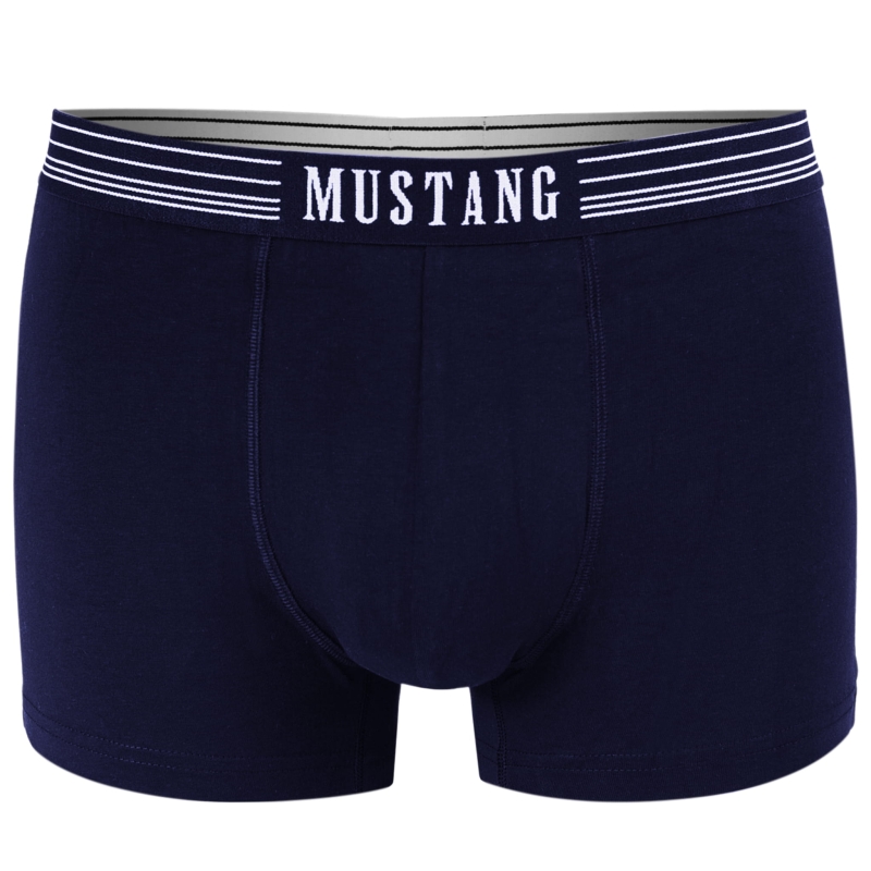 Męskie bokserki Mustang granatowe z kontrastową gumą