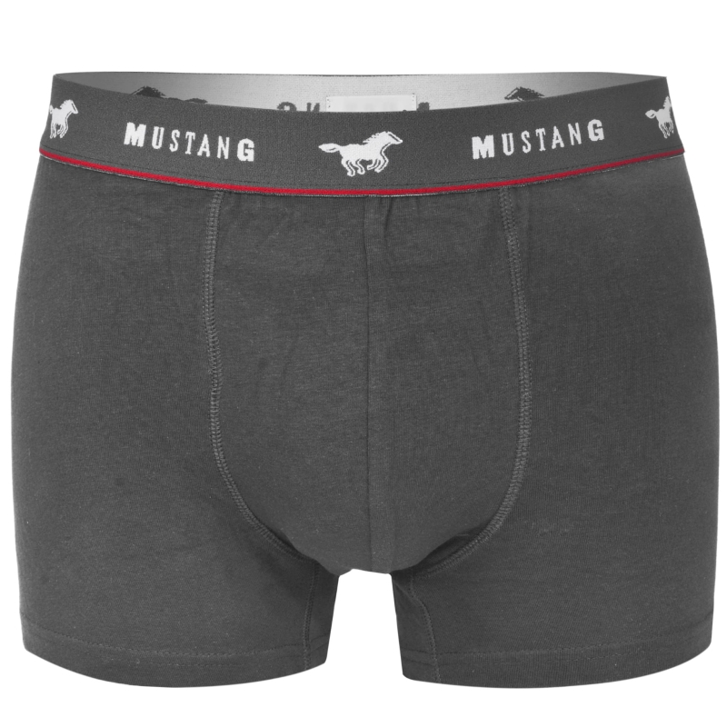 Szare bokserki Mustang z szarą gumą z koniem