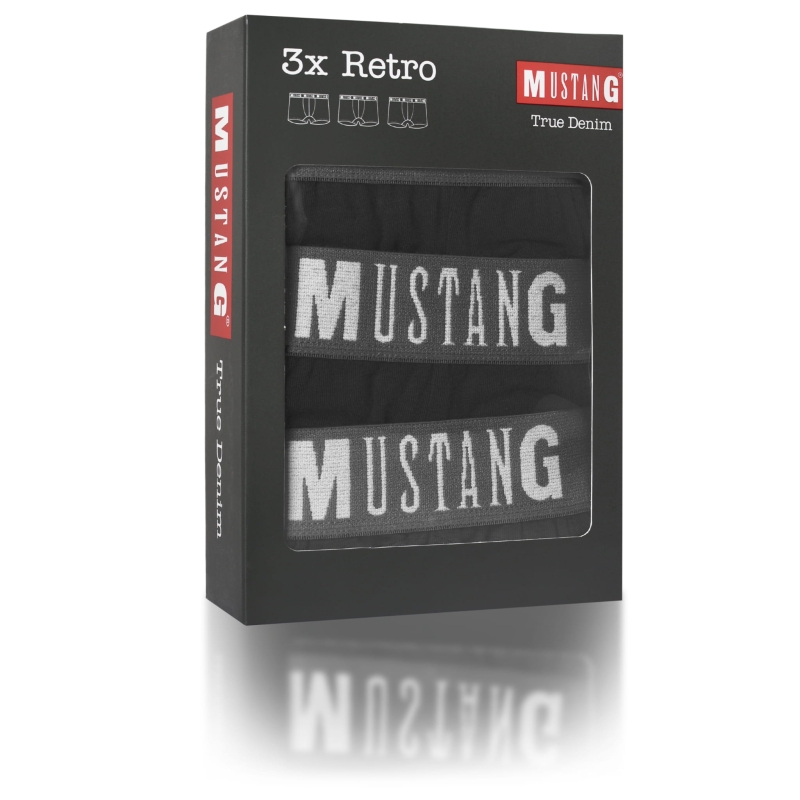 Opakowanie 3 bokserek Mustang True Denim – czarne