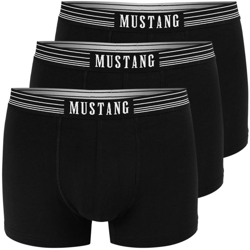 Bokserki Mustang 3-pak czarne z logo na gumie