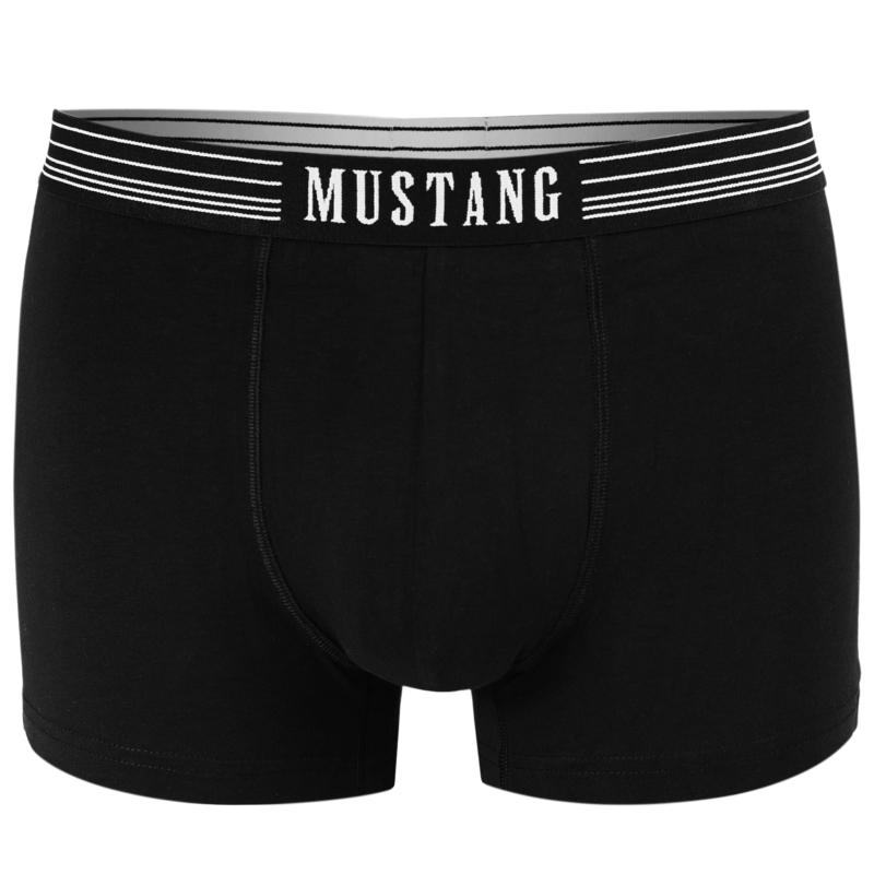 Bokserki Mustang czarne z białym logo na gumie