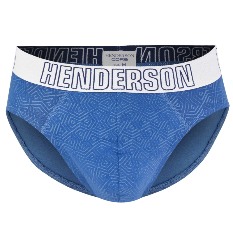 Granatowe slipy Henderson z geometrycznym wzorem