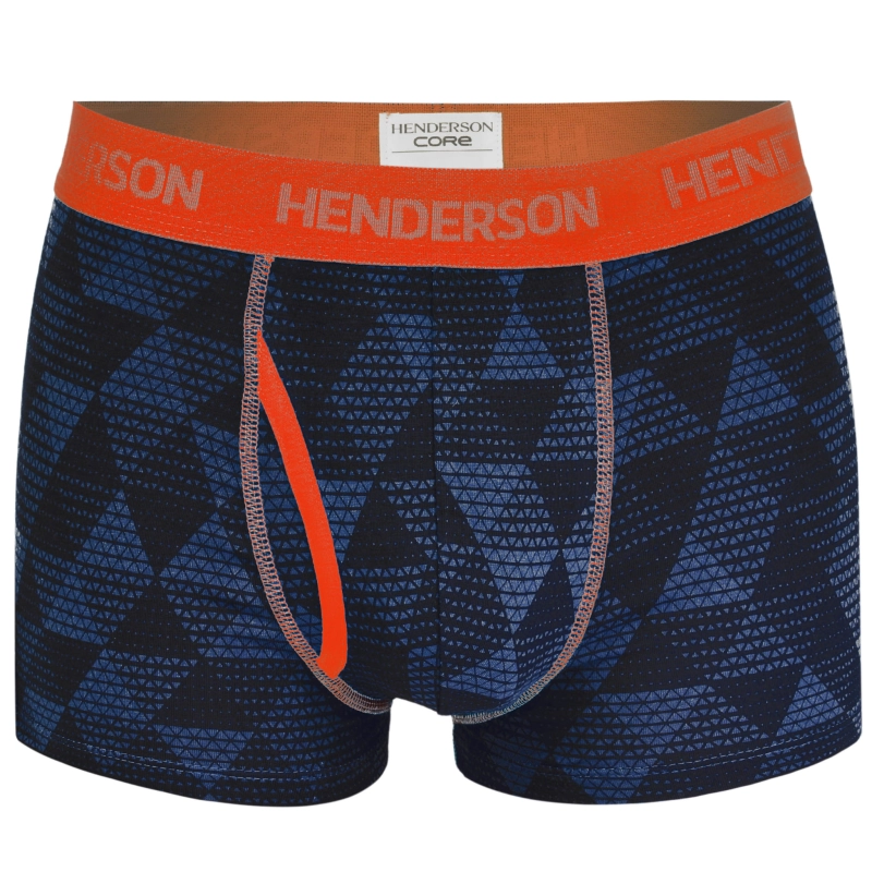 Granatowe bokserki Henderson z pomarańczową gumą