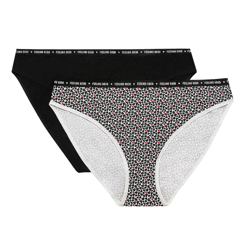 Henderson figi damskie – zestaw 2 sztuk, wygodna i oddychająca bawełna na co dzień