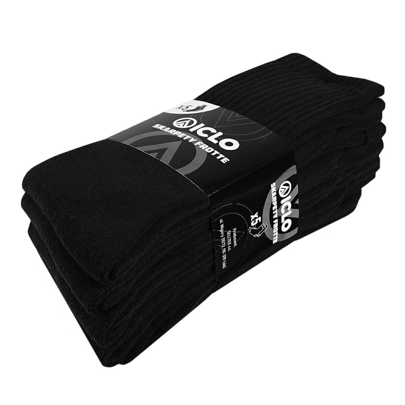 Zbliżenie na materiał frotte w skarpetach ICLO.