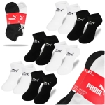 Puma Skarpety Męskie Stopki Sneaker Bawełniane Białe Czarne 6 par