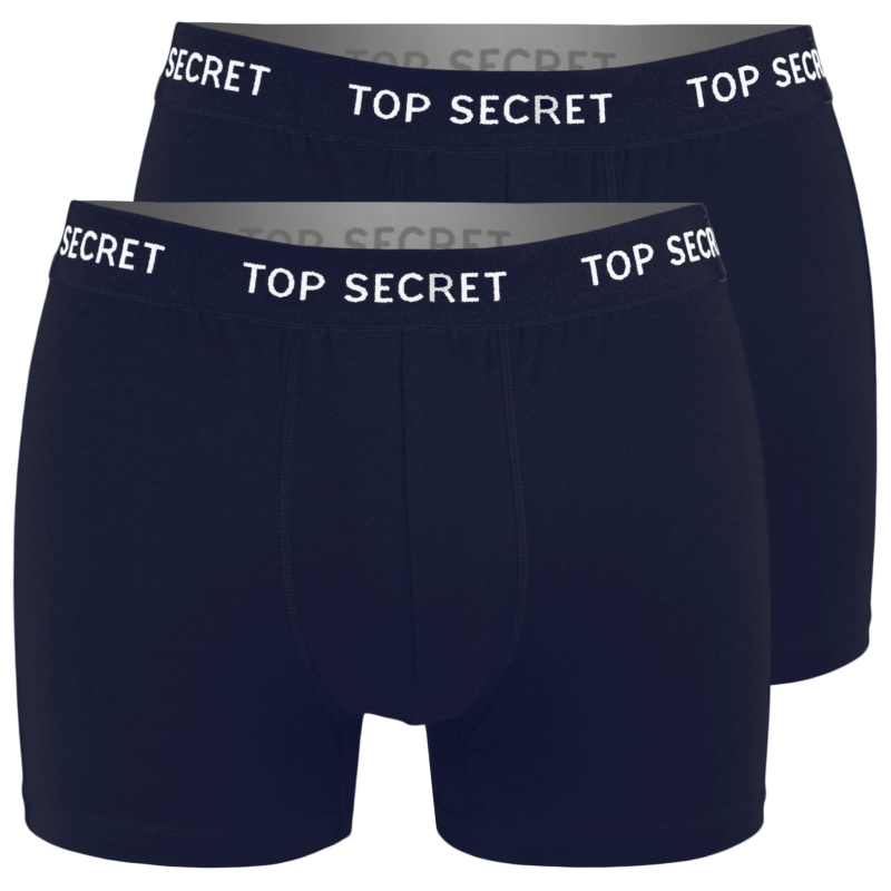 Pojedyncze bokserki TOP SECRET w kolorze czarnym z kontrastową gumą.