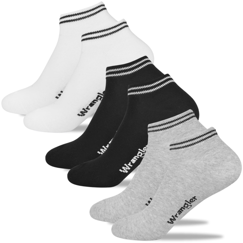 Męskie skarpety Wrangler w kolorze czarnym z subtelnym logo, widok całości