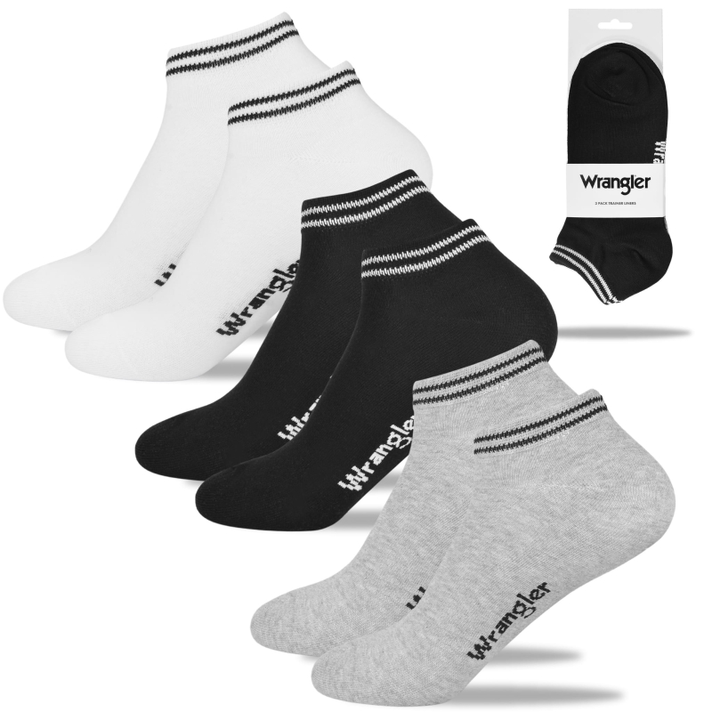 Skarpety męskie Wrangler w jednolitym kolorze, wykonane z miękkiej bawełny, widok całości