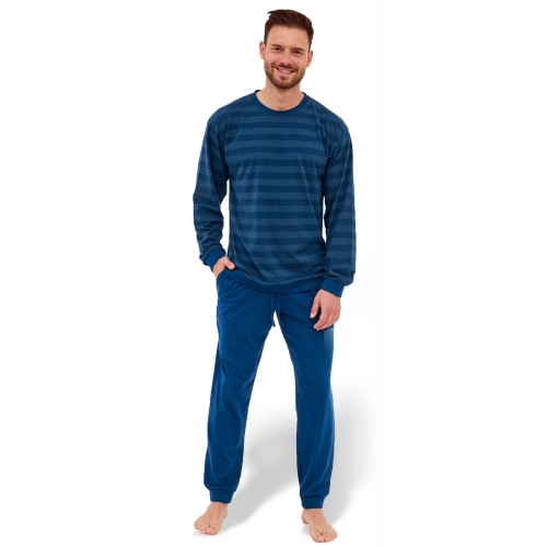 CORNETTE Piżama Męska LOOSE13 Bawełniana Niebieska