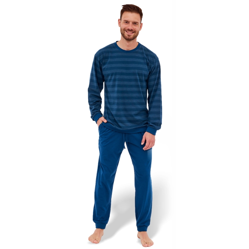 CORNETTE Piżama Męska LOOSE13 Bawełniana Niebieska Model