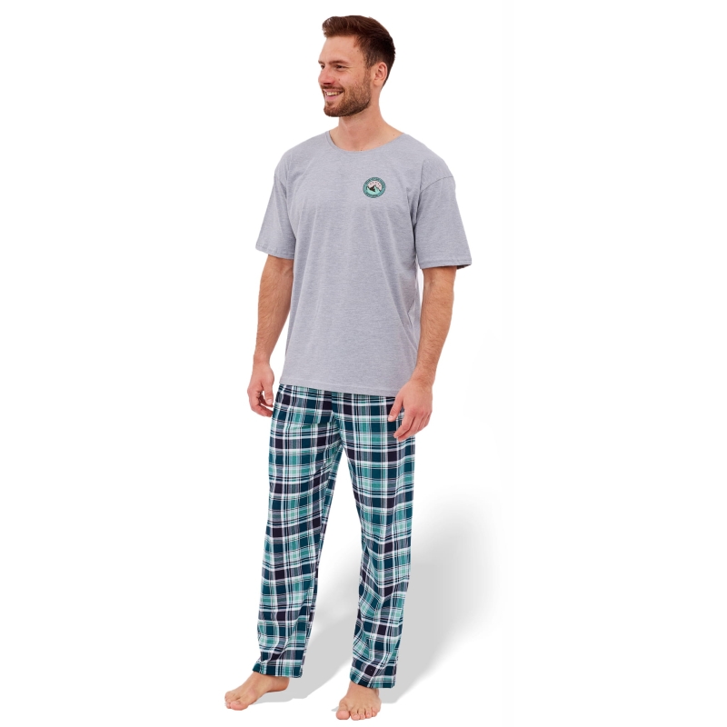 CORNETTE Piżama Męska EXPLORE2 Bawełniana Szara Model