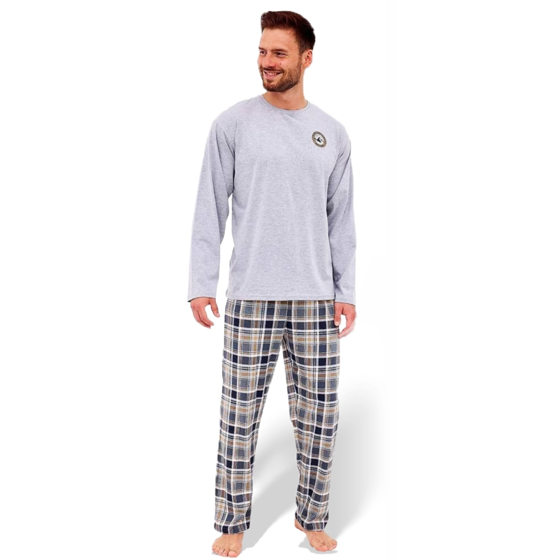 CORNETTE Piżama Męska EXPLORE Bawełniana Szara Model