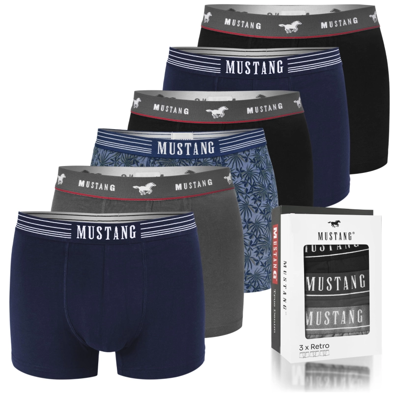 Mustang Bokserki Męskie – Stylowy Zestaw 6 sztuk BM461