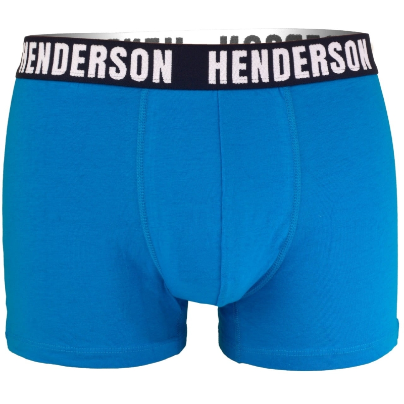 Niebieskie bokserki męskie Henderson z logo na gumie