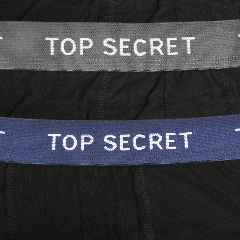 Bokserki męskie bawełniane Top Secret – kolory czarny, granatowy, szary, 2 sztuki